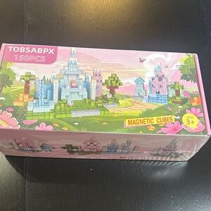 Magnetic Building Blocks Set - Pink and Green